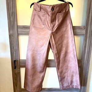 Anthropology Crop Leather Capri Pants.  Faux Leather